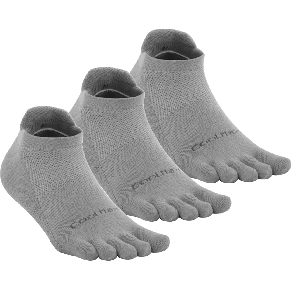 TikMox Toe Socks Grey Ankle Running Socks (3Pairs)