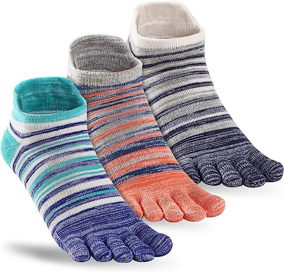 4 Pairs No Show Toe Socks Five Toes Man Colorful Socks Separator Socks  Running
