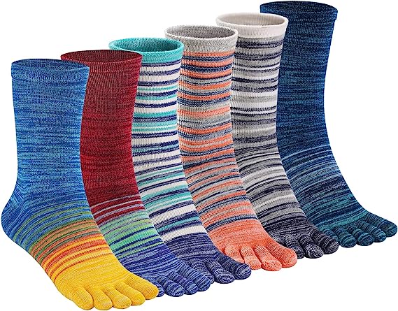 Hellomamma Mens Toe Socks Cotton Athletic Running Five Finger Crew Socks :  : Clothing, Shoes & Accessories
