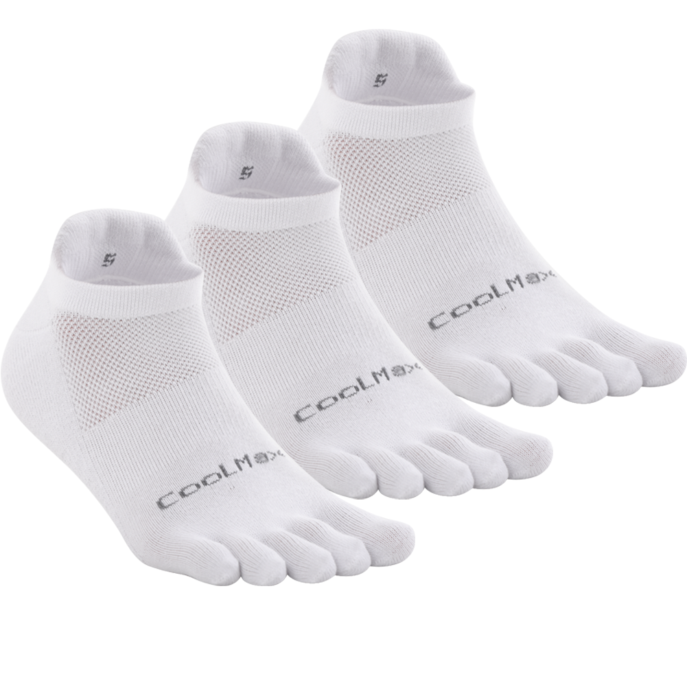 TikMox Toe Socks White Ankle Running Socks (3Pairs)