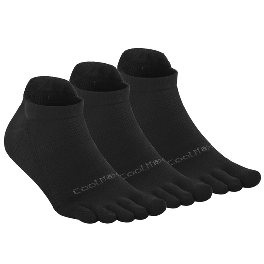 TikMox Toe Socks Black Ankle Running Socks (3Pairs)