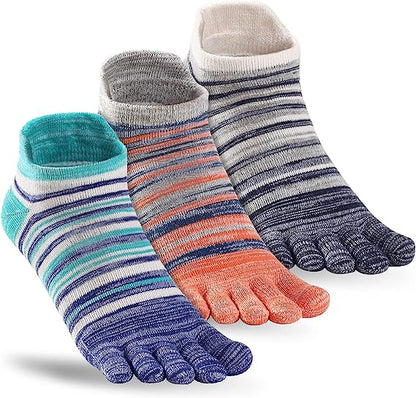 Toe socks Five Finger Socks Crew Athletic Running Toe Socks For Men Women 3  Pack