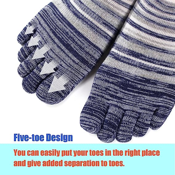 Toe socks Five Finger Socks Crew Athletic Running Toe Socks For Men Women 3  Pack