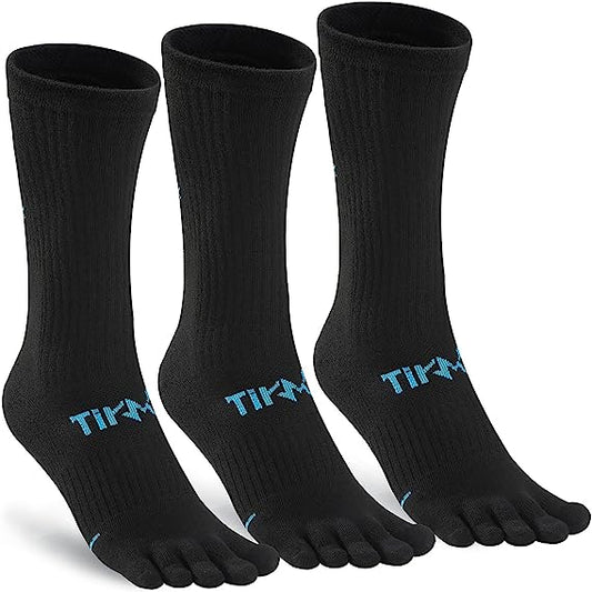 TikMox Toe Socks Grey Ankle Running Socks (3Pairs)