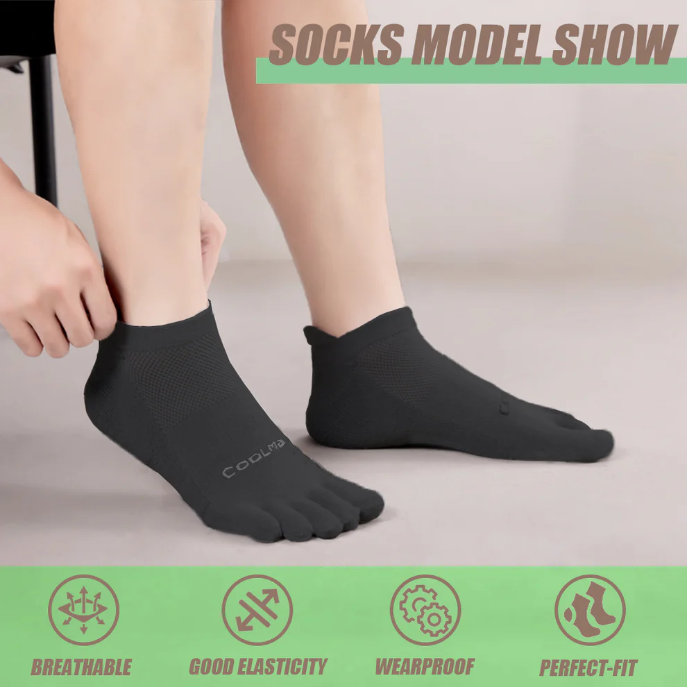 TikMox Toe Socks 3Colors Ankle Running Socks (3Pairs)