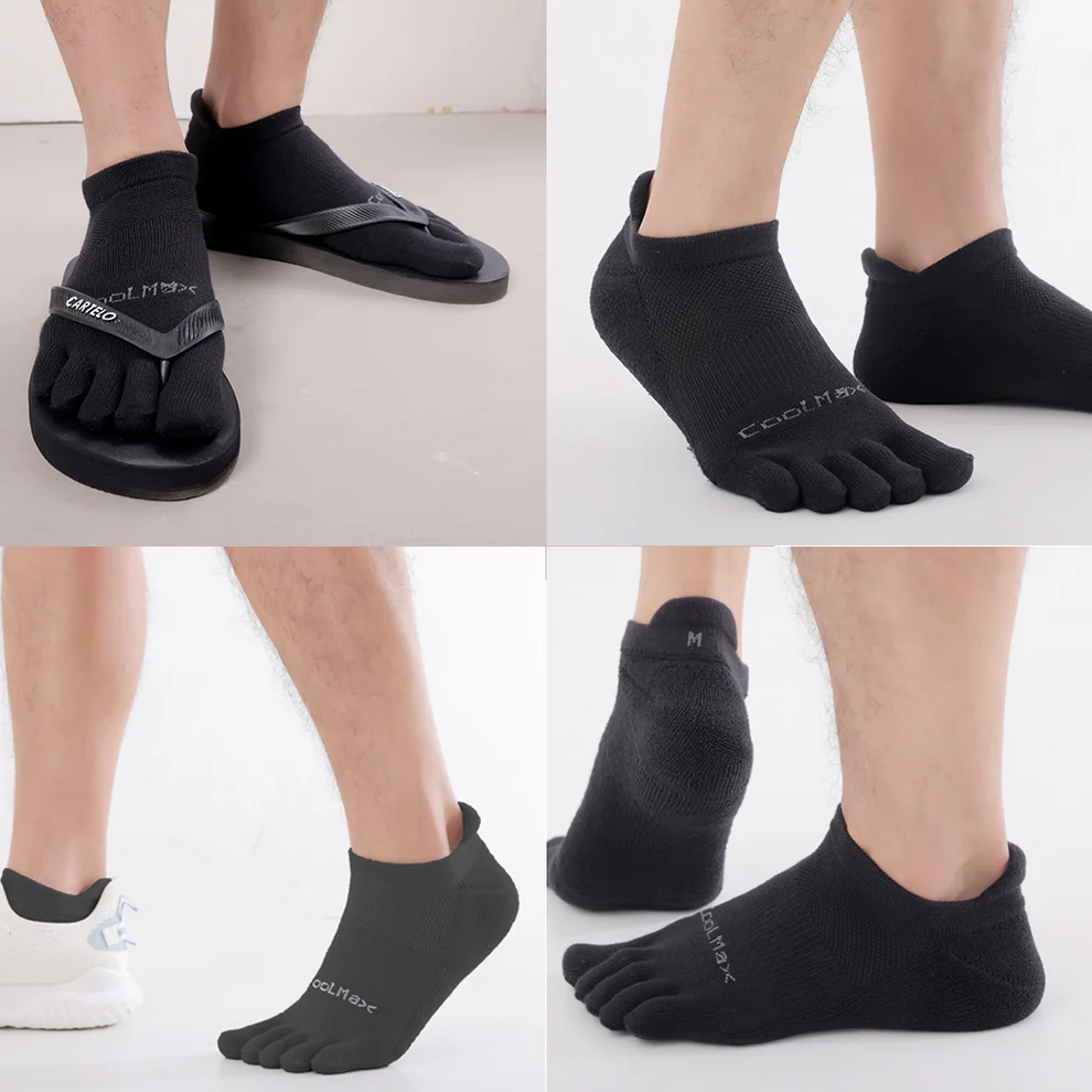 TikMox Toe Socks 3Colors Ankle Running Socks (3Pairs)