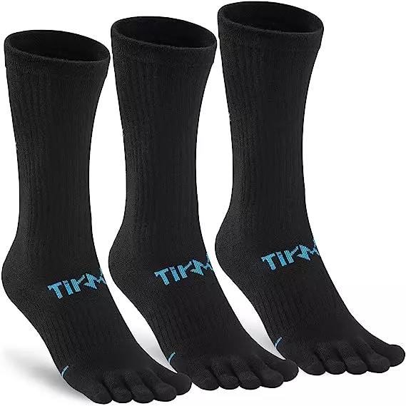 TikMox Toe Socks Coolmax Thickened Crew Socks 3pairs